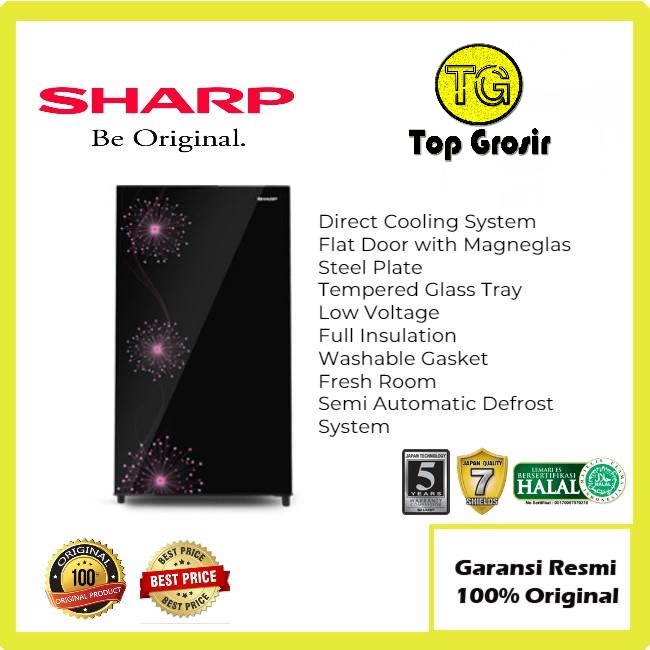 LEMARI ES 1 PINTU SHARP SJ-X 167 MG KULKAS SJX167MG SHINE MAGNEGLASS