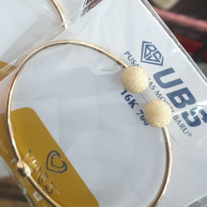 Gelang bangle oval pentol bola pasir gold tinju emas  700 70 ubs