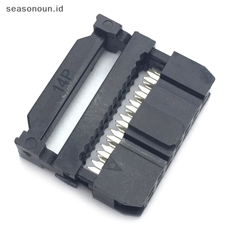 Seasonoun 10Pcs Konektor Kabel Pita Colokan Soket Idc6 /8 /10 /12 /14-50Pin 2.54mm Pitch.