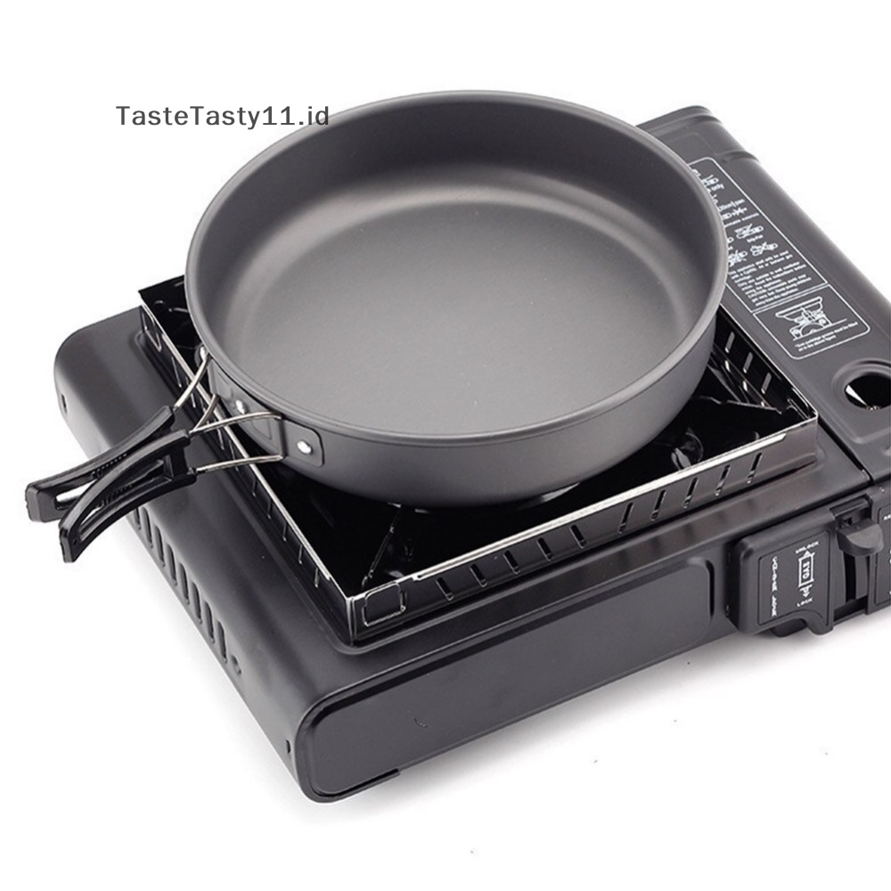 Tastetasty Kompor Gas Stainless Steel Pelindung Layar Angin Lipat Windproof Camping Cooking.