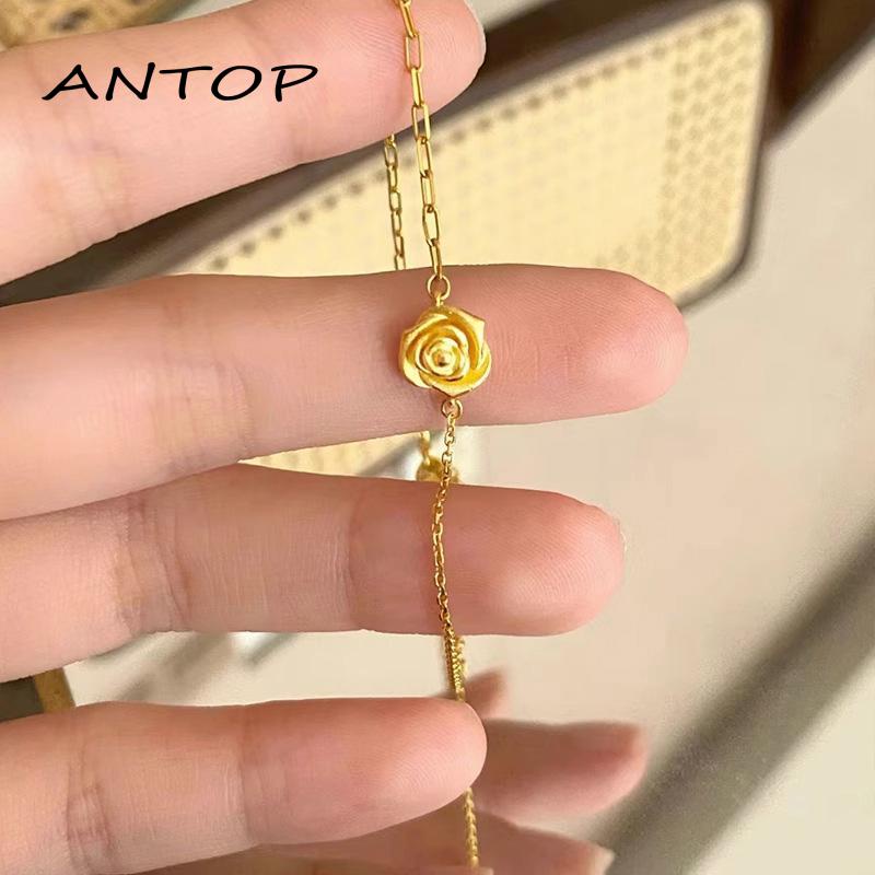 [antop] Rose Gelang Pasangan Ladybro Hadiah Ulang Tahun Gadis Elegan Bunga Gelang