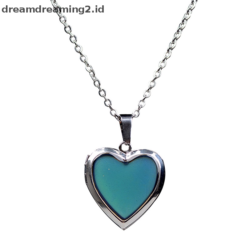 (drea) Mood Necklaces Heart Pendant Necklace Kontrol Suhu Kalung Berubah Warna//