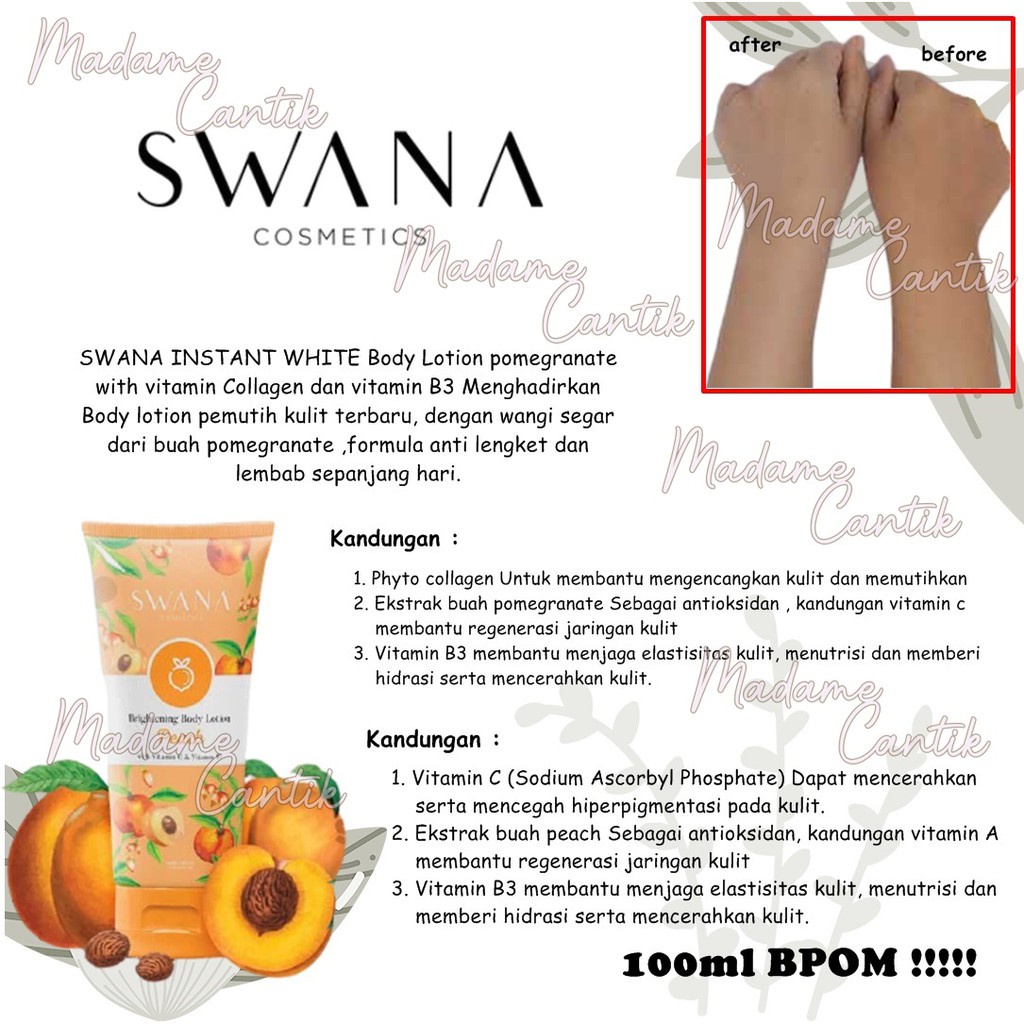 MADAME  SWANA INSTANT WHITE BODY LOTION