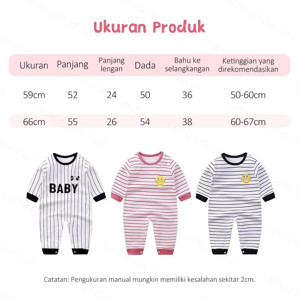 Lakhu Jumper Bayi Lengan Panjang Baju Bayi Import Romper Sleepsuit Bayi