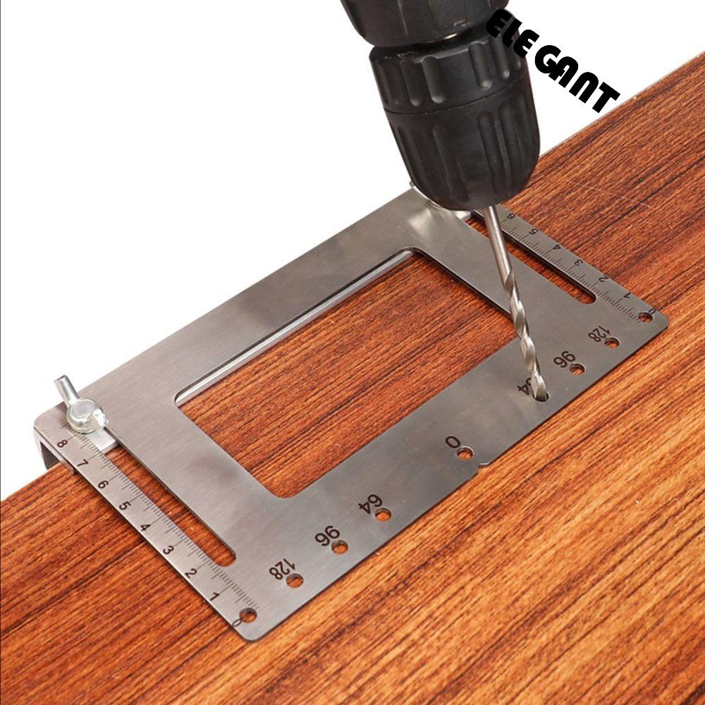 [Elegan] Alat Lubang Lemari Punch Handle Gauge Positiver Hole Pitch Dengan Skala Derajat Woodworking Kabinet Jig