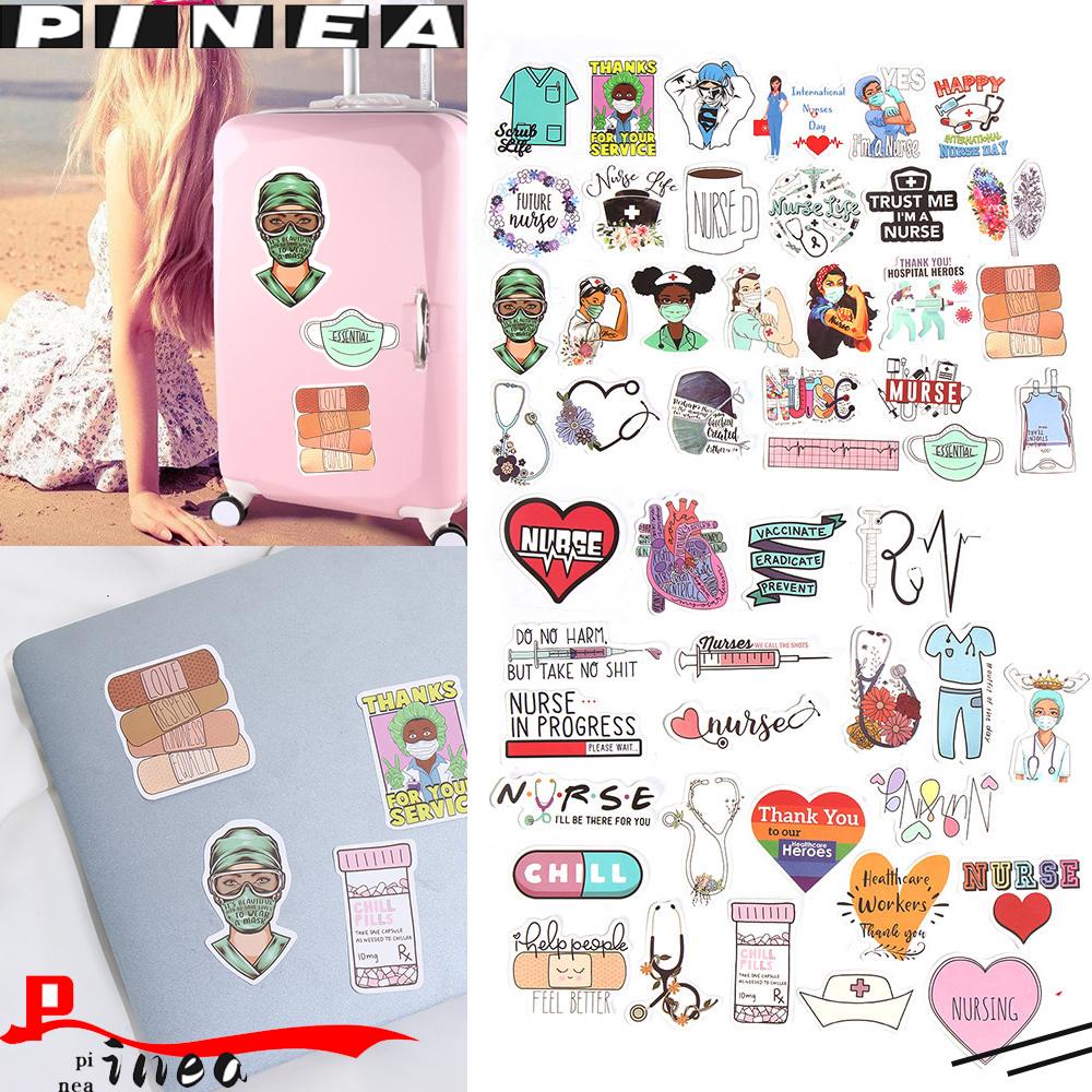 Nanas 50pcs Stiker Kartun Koper Kulkas Gitar Laptop Doctors Graffiti