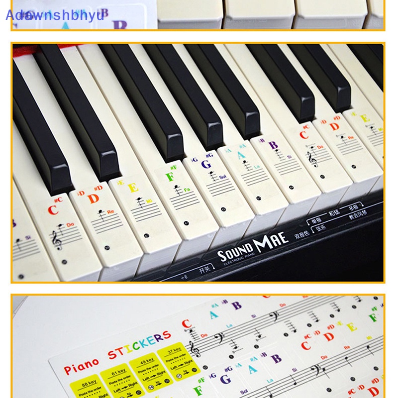 Stiker Nota Keyboard Adhyu88 /61 /54 /49 /37 keys Piano Sticker Transparan ID