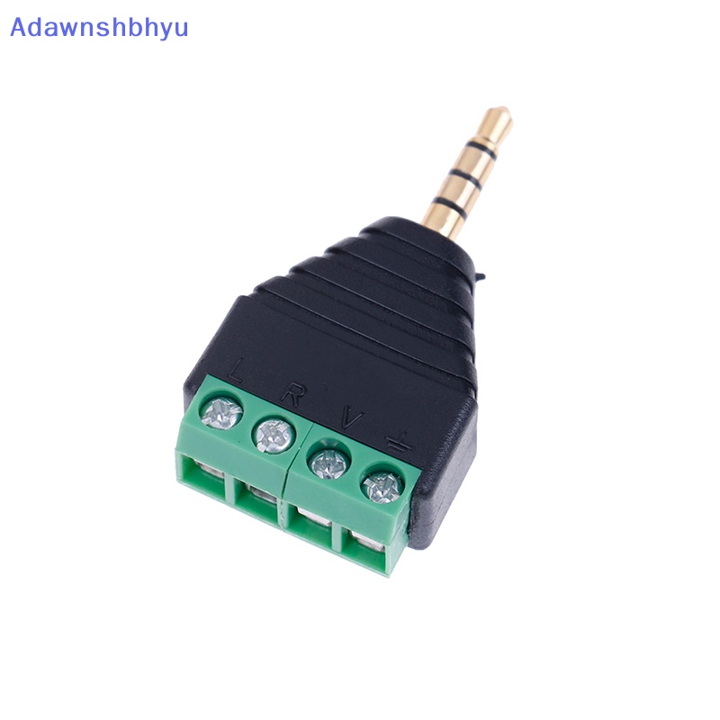 Adhyu jack terminal Sekrup av stereo 4pole 3.5mm male Konektor Colokan terminal 4pin ID