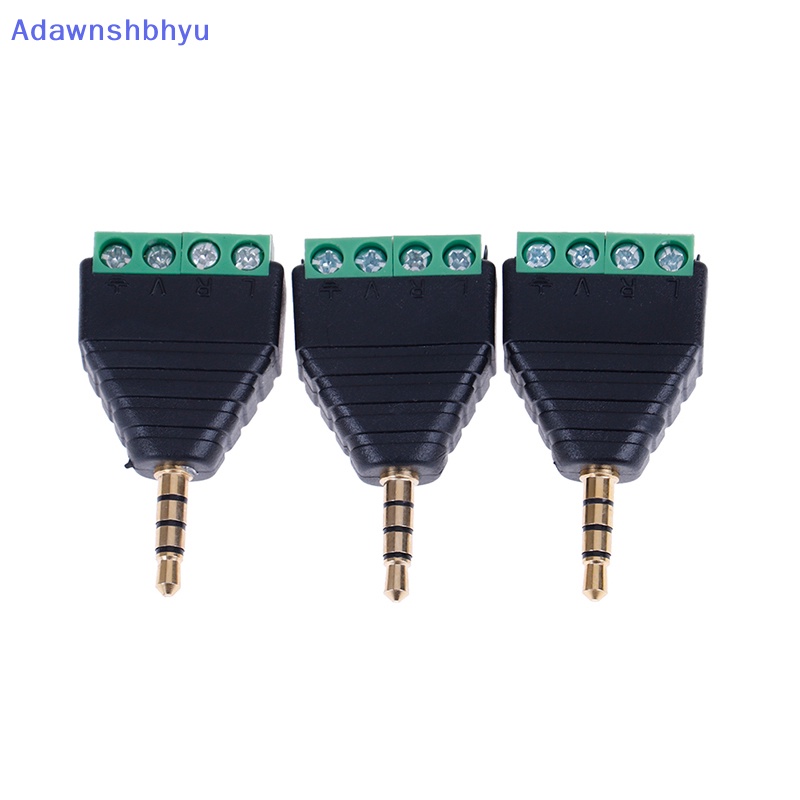 Adhyu jack terminal Sekrup av stereo 4pole 3.5mm male Konektor Colokan terminal 4pin ID