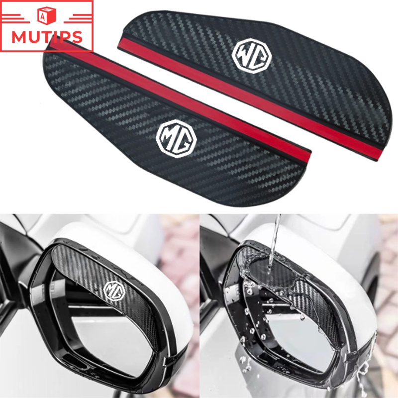 Mg 2Pcs Kaca Spion Mobil Serat Karbon Visor Hujan Pelindung Alis Cover Stiker Untuk MG5 MG3 EV 4 5 6 EP 2023 Extender HS ZS EP Mulan