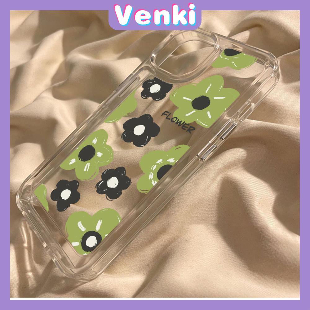 For iPhone 11 iPhone Case Clear Big Hole Space Case TPU Soft Case Shockproof Protection Camera Cute Green Flower Compatible with iPhone 14 13 Pro max 12 Pro Max 11 xr xs max 7 8