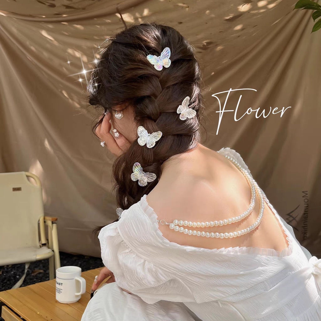 5pcs/set Klip Rambut Kupu-Kupu Fashion Anak Gradien Jepit Rambut Kecil Aksesoris Rambut Gadis