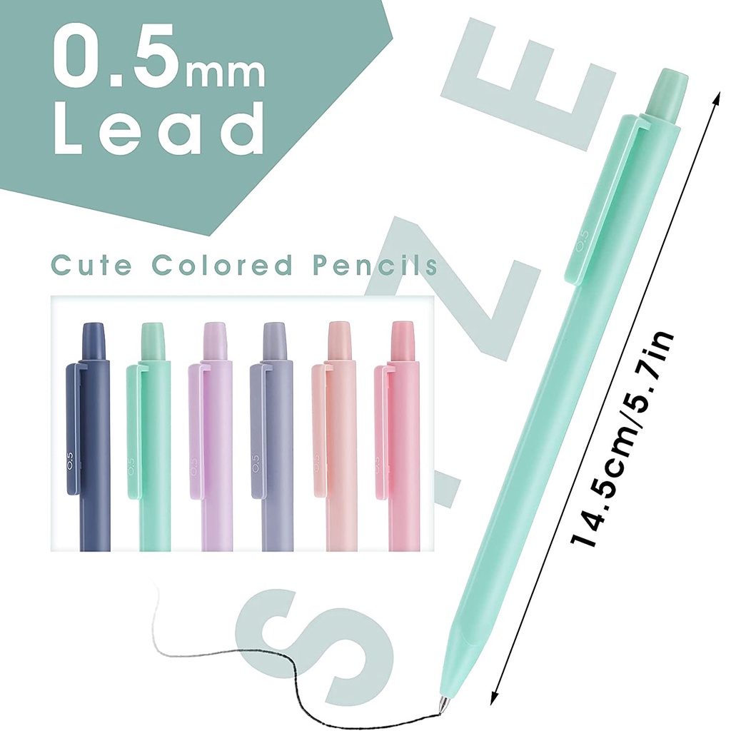 1pc Random Morandi Color Pensil Mekanik 0.5mm Lead Automatic Pencil with Eraser Pensil Pastel Sederhana Untuk Menggambar Tulisan Perlengkapan Kantor Sekolah Alat Tulis Siswa