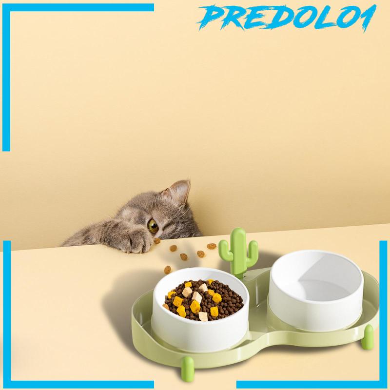 [Predolo1] Mangkuk Makan Ganda Kucing Anjing Kecil Sedang Besar Piring Hewan Peliharaan Kucing Mangkuk Diangkat