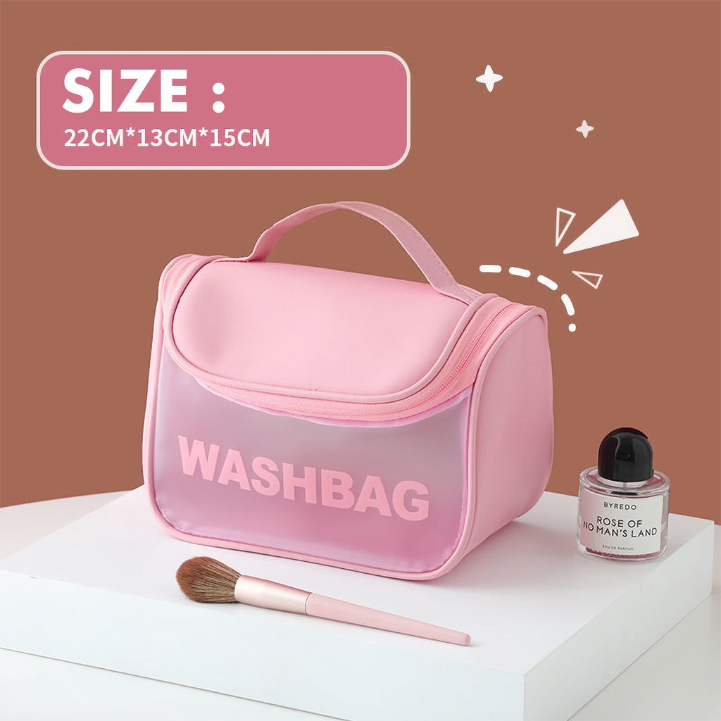 Tas Kosmetik Transparant WASHBAG Pouch Travel Make Up Bag Organizer Toiletry Waterproof TK002