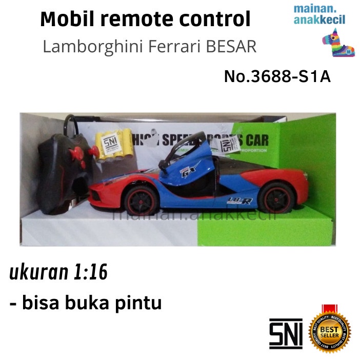 Mainan Toys Anak Kado mobil remote control RC 1:16 Lamborghini Ferrari BESAR Ulang Tahun Import Mura
