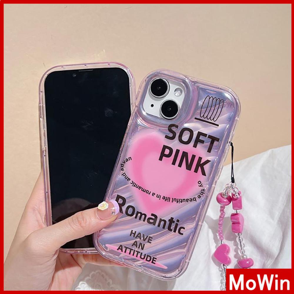 For iPhone 14 Pro Max iPhone Case Laser Reflective Clear Case TPU Soft Case Airbag Shockproof Pink Heart Compatible with iPhone 13 Pro max 12 Pro Max 11 xr xs max 7Plus 8Plus