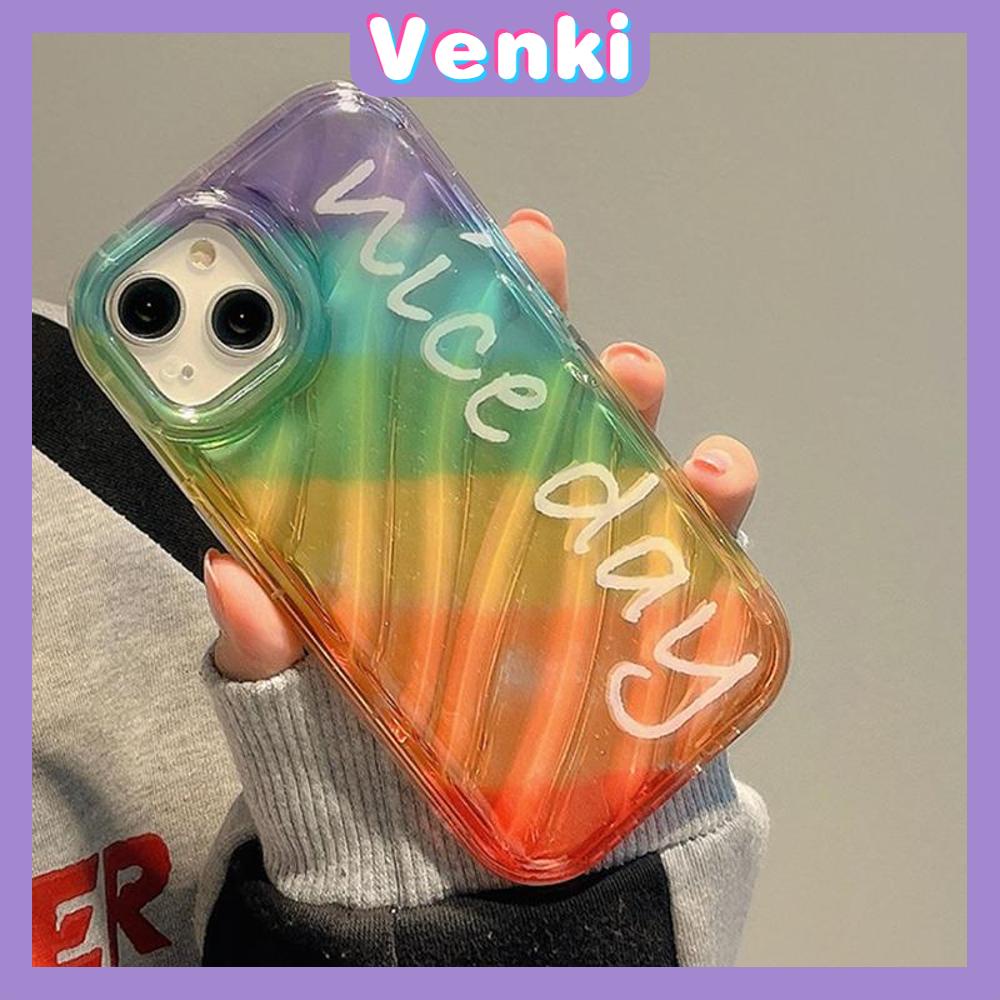 VENKI - For iPhone 11 iPhone Case Laser Reflective Transparent Phone Case TPU Soft Shockproof Airbag Case Protective Camera Rainbow Compatible with iPhone 14 13 Pro max 12 Pro Max