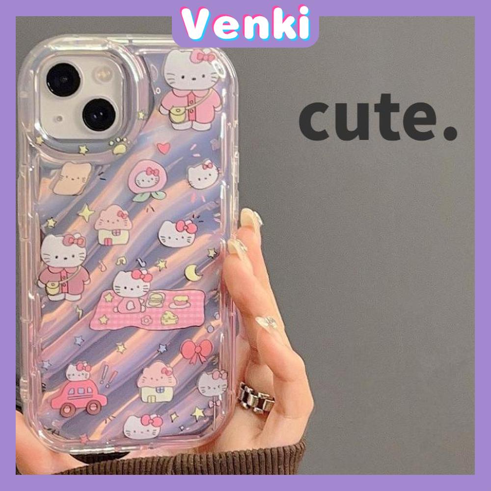 VENKI - For iPhone 11 iPhone Case Laser Reflective Transparent Phone Case TPU Soft Shockproof Airbag Case Protection Cute Cartoon Compatible with iPhone 14 13 Pro max 12 Pro Max xr