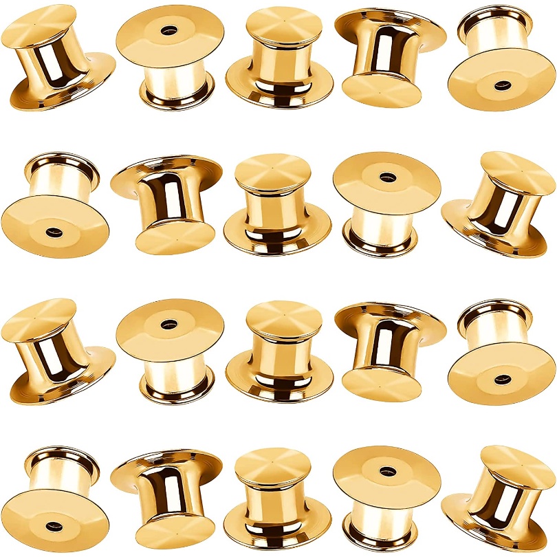 [HOT Sale] Perak Desain Penutupan Snap Logam Multifungsi DIY Aksesoris Cocok Untuk Bros, Kerah, Lencana Mengunci Pin Keepers Clasp Needle Mini Brooch Golden 5pcs