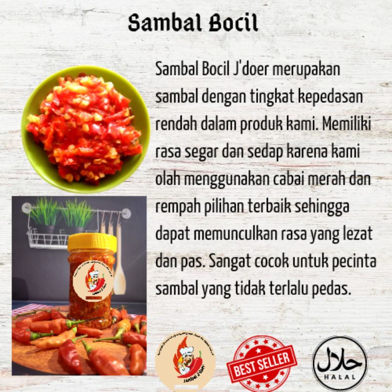 

J'doer-Sambal Bocil Sambal Tidak Pedas Sambal Cabe Besar Gurih