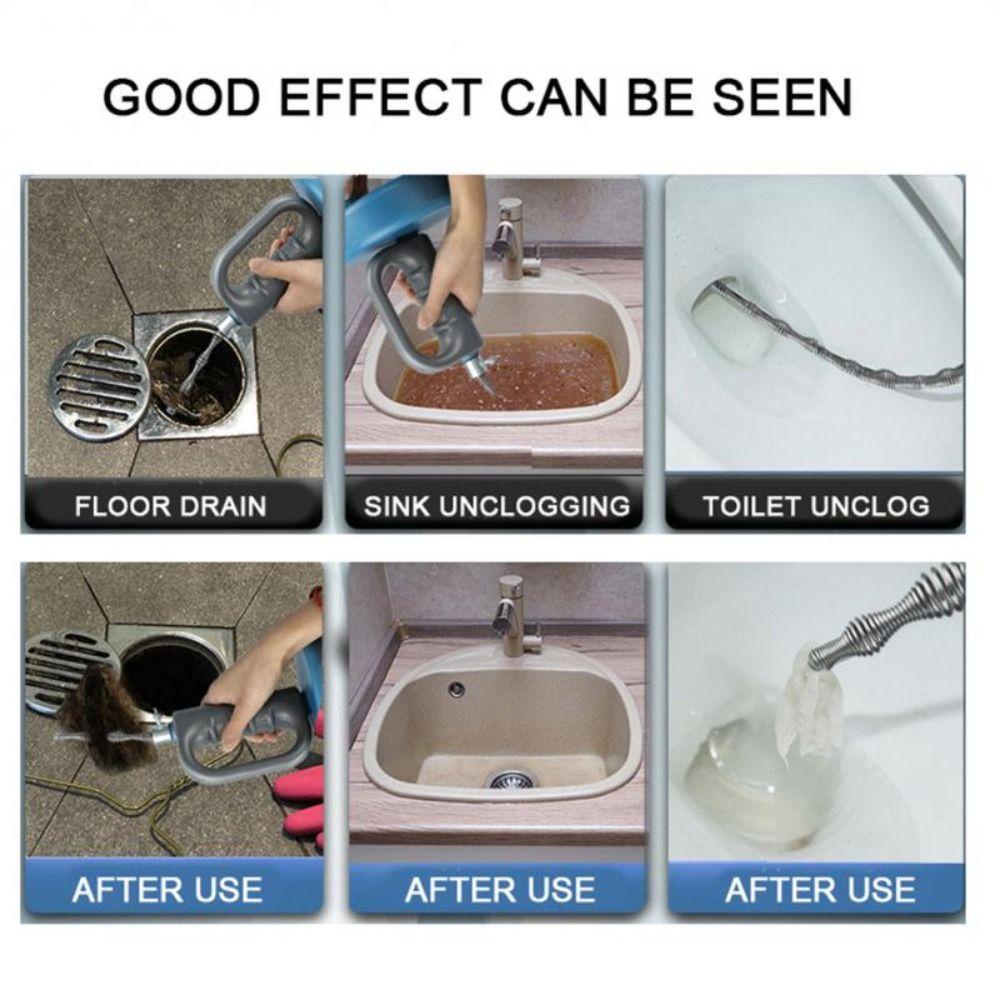 Populer Alat Pengerukan Pipa Toilet Manual Ledeng Pipe Unblocker Sink Clog Remover