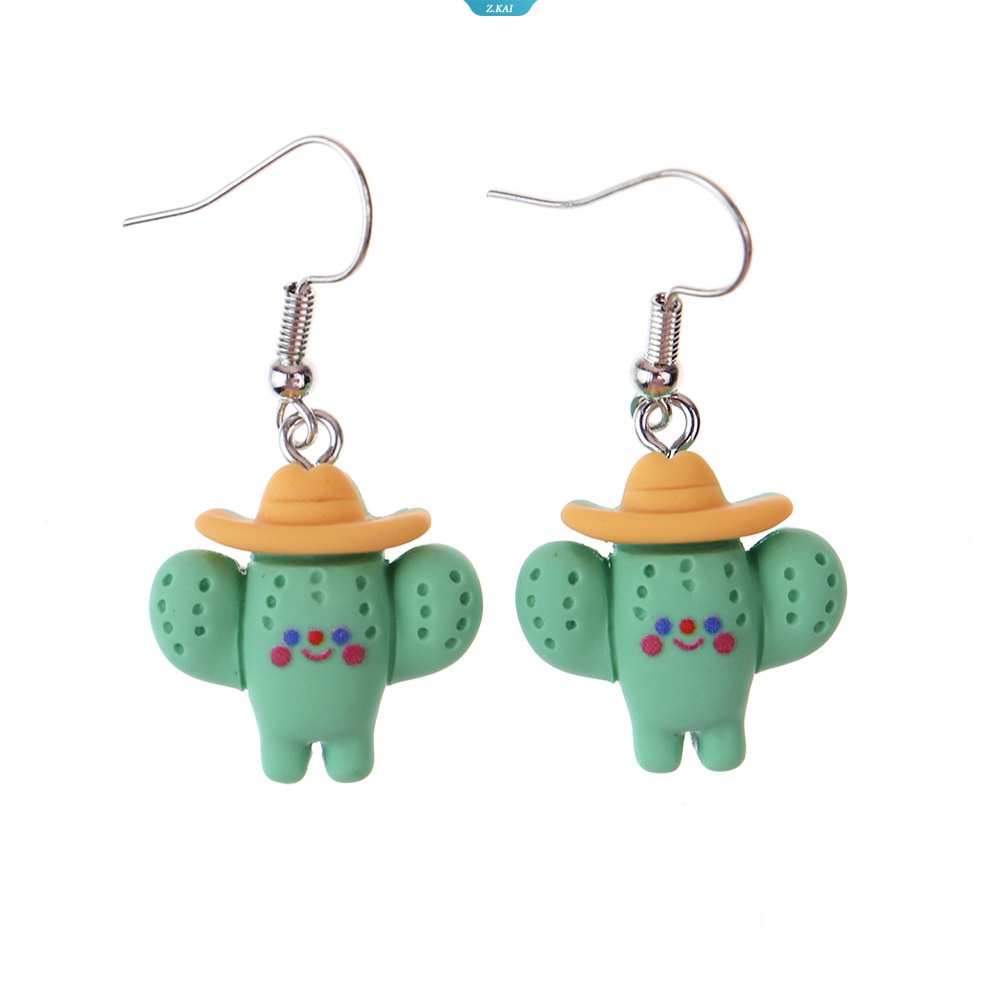 Kawaii Wanita Anting Resin Lucu Imut Gadis Anting Dinosaurus Beruang Puppy Cat Donkey Rabbit Animal Earrings [ZK]