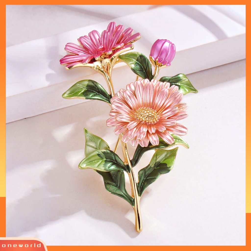 [ONE] Bros Pin Krisan Buket Dicat Perhiasan Berlapis Tahan Lama Bros Baju Dekor