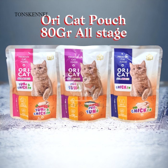 Oricat ORI CAT POUCH DUS Kotak KARTON Isi 24 PCS makanan basah kucing saset - PURE TUNA Chicken