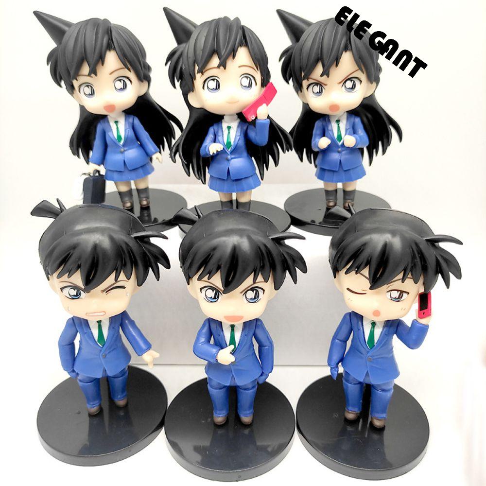 [Elegan] Conan Edogawa 6 Pcs/set Gacha Toys Figure Toys Mouri Ran Koleksi Hadiah Berdiri Molding