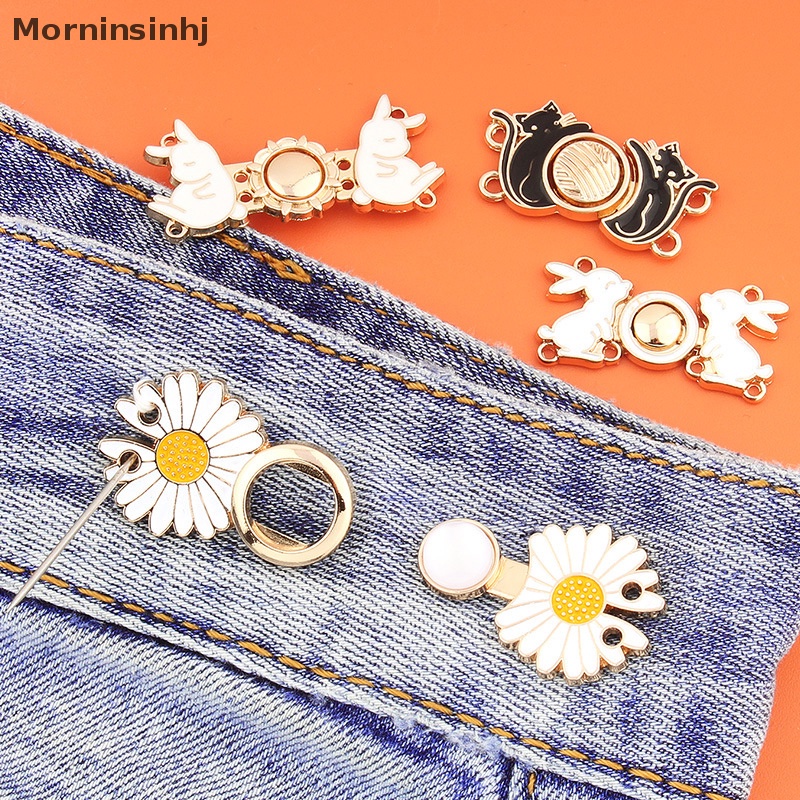 Mornin Jeans Waist Buckle Waist Closing Mengencangkan Pinggang Kancing Detachable Metal Pin Adjustable Waist Clip Hiasan Pinggang Kancing Rok Jeans Aksesoris Pakaian id