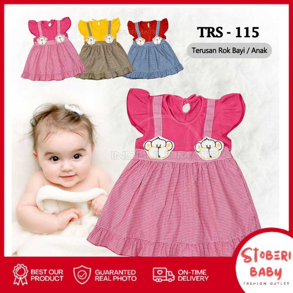 stoberi baby - QIU2 LITTLE MONKEY Baju Bayi Model Dress MURAH Baby Girl (0-6 bulan) Dress Anak Perempuan