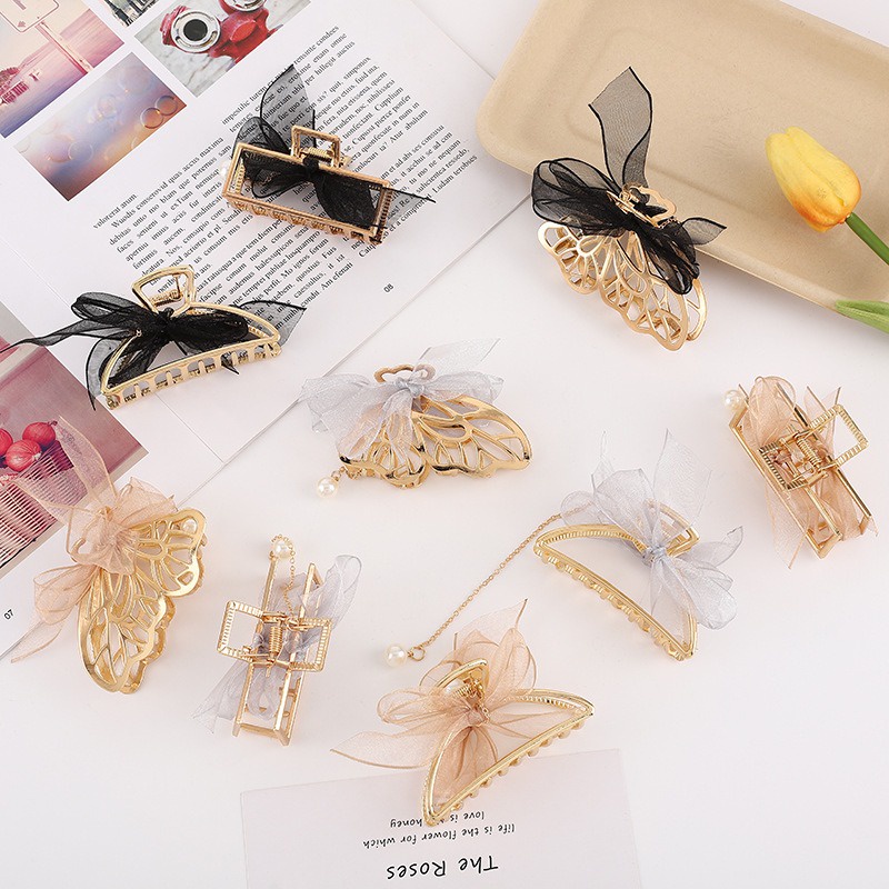 Jepit Rambut Korea Bahan Alloy Pita Jedai Logam Jumbo Jepit Salon Besi Kupu Kupu Metal Hair Claw Clips
