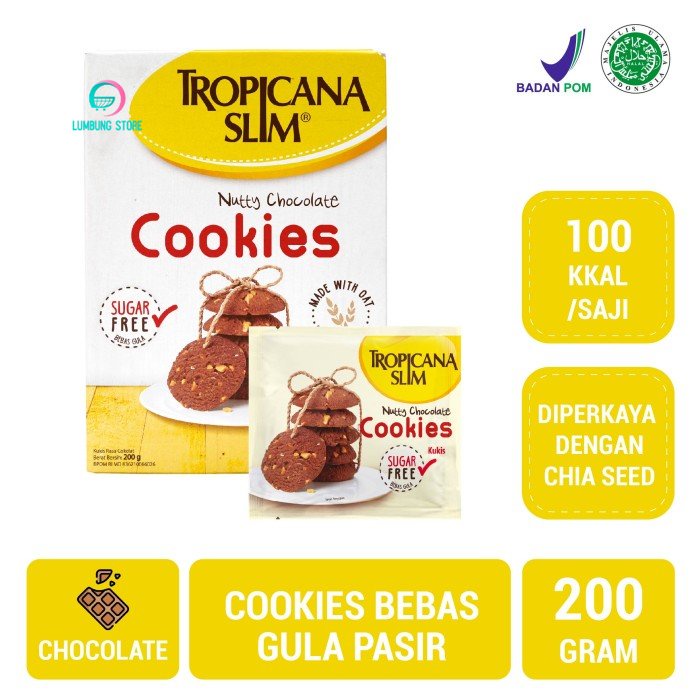 

Tropicana Slim Nutty Chocolate Cookies 200gr - Snack Bebas Gula