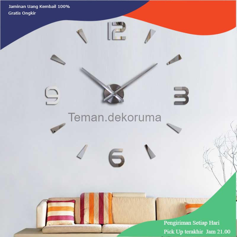 TD - DPR TaffHOME Jam Dinding Besar DIY Giant Wall Clock Quartz 90-100 cm - DIY-104