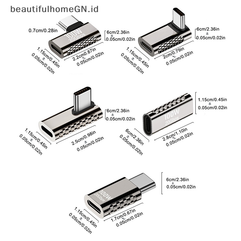 {Cantik} Adaptor Zinc Alloy USB Tipe C OTG 20Gbps Transfer Data USB-C 8K Vedio Connector~