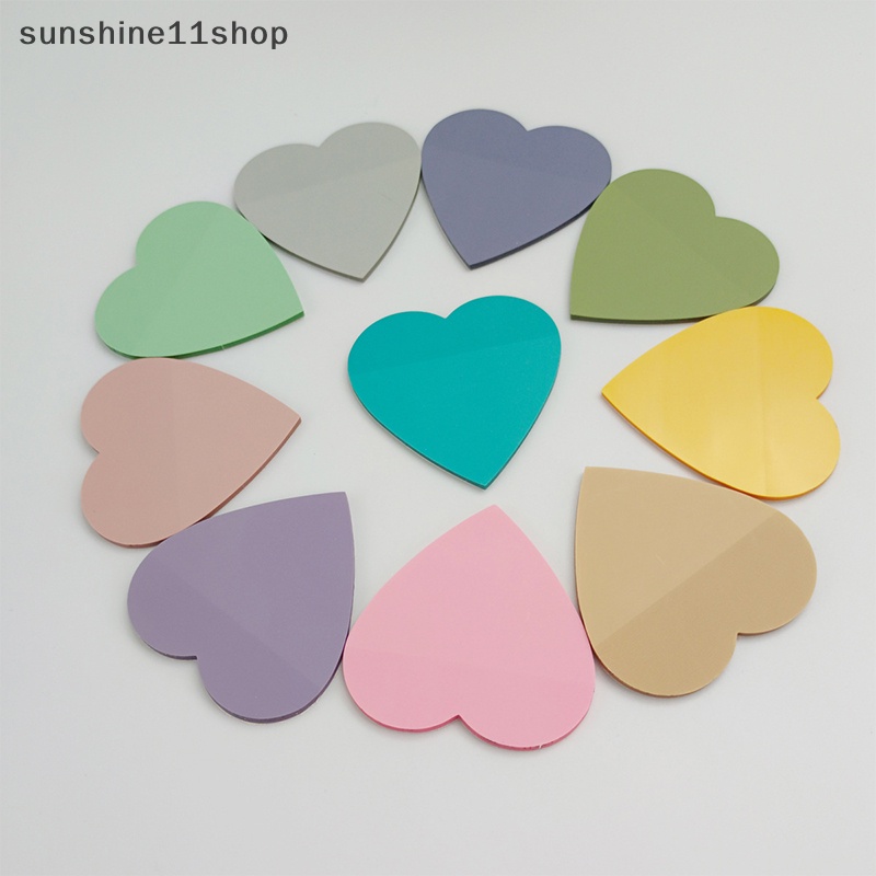 Sho 50PCS Heart Transparan Sticky Notes Memo Pad Notepads Stiker Kertas To Do List Tahan Air PET Untuk Alat Tulis Kantor Siswa N