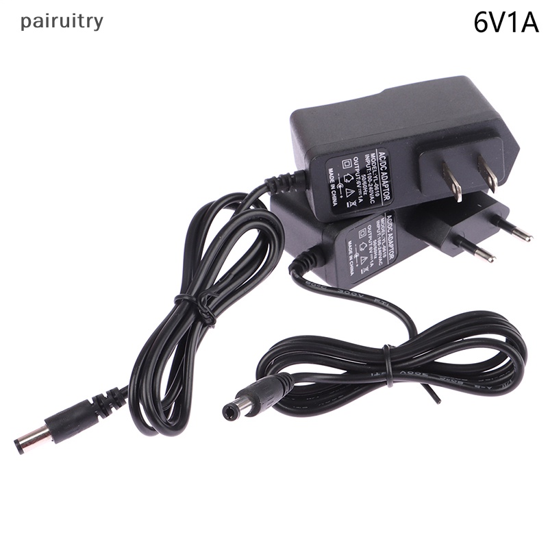 Prt 1PCS 6V1A Baru AC 100V-240V Converter Adapter DC 6V 1A 1000mA Power Supply EU/US Plug DC 5.5mm x 2.1mm PRT