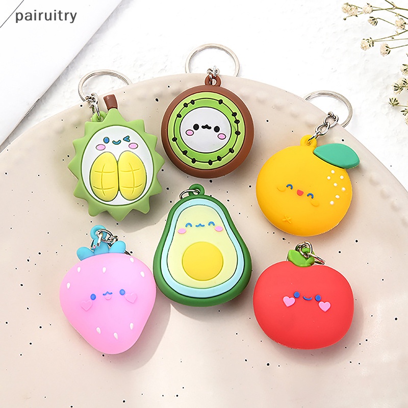 Prt Simulasi Buah Gantungan Kunci Liontin Durian Keychain Alpukat Liontin Orange Keychain Kiwi Dekorasi PRT