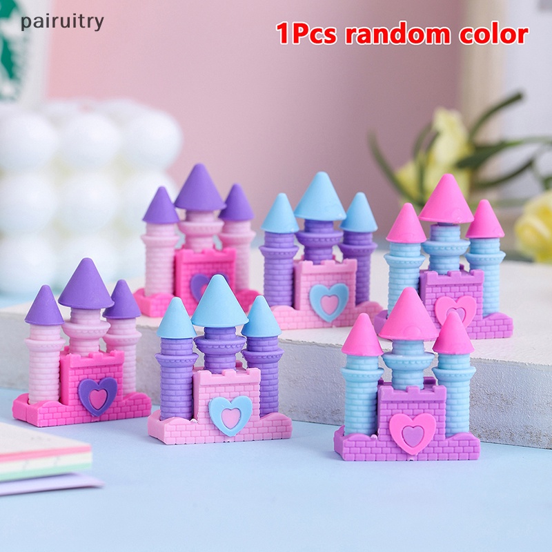 Prt 1PCS Creative Dream Castle Eraser Creative Student Wrig Drawing Rubber Pencil Eraser Lucu Perlengkapan Sekolah Alat Tulis Anak Hadiah PRT