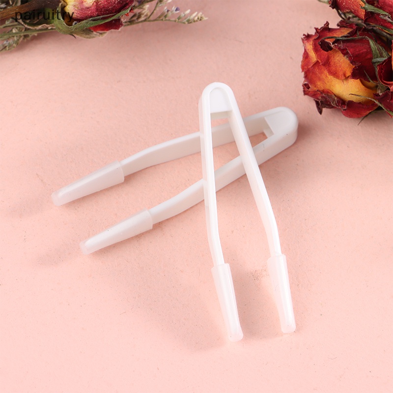 Prt 10Pcs Putih Contact Lens Khusus Kepala Rata Silica Gel Pinset Jepit Tools PRT