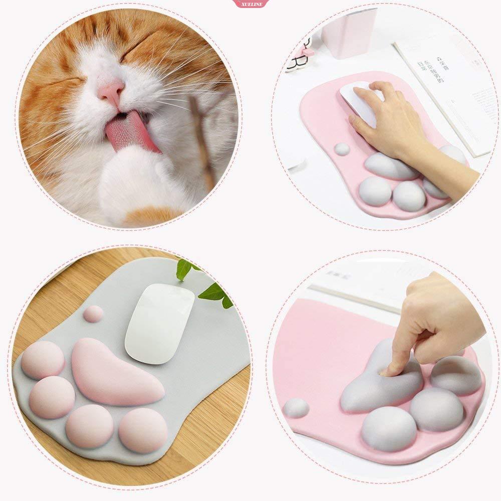 Mat Wrist Pad Kawaii Untuk Cakar Kucing Penyangga Pergelangan Tangan Tikus Mousepad Komputer Ergonomis Portable Mouse Pad Comfort Wrist Mouse [ZXL]