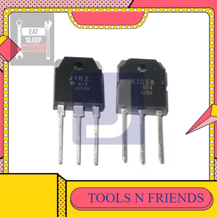 Sparepart J162 - 2SJ162 + K1058 - 2SK1058 TO-3P (1 SET) Berkualitas