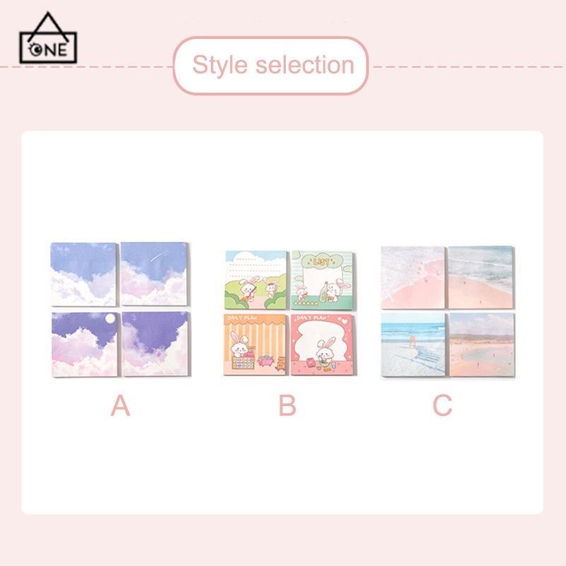 COD❤️Ins Sticky Note Girls Heart Cute Sticky Note Style Student Stationery Sticky Notes Minimalis-A.one