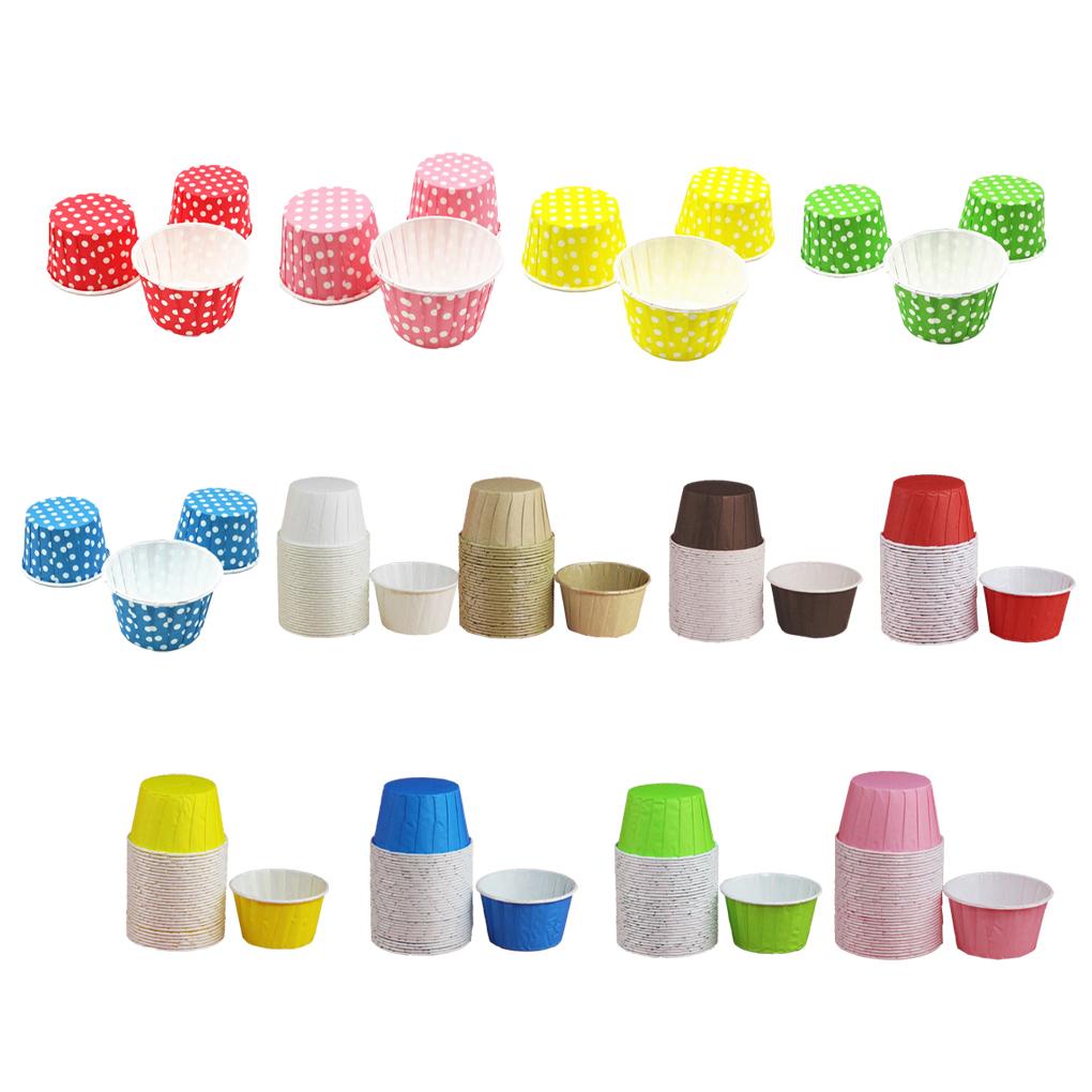 50pcs Gelas Es Krim 200ml Dessert Bowl Treat Cup Takeout Menebal Muffin Liner Kue Baking Tray Case Pastry Tools