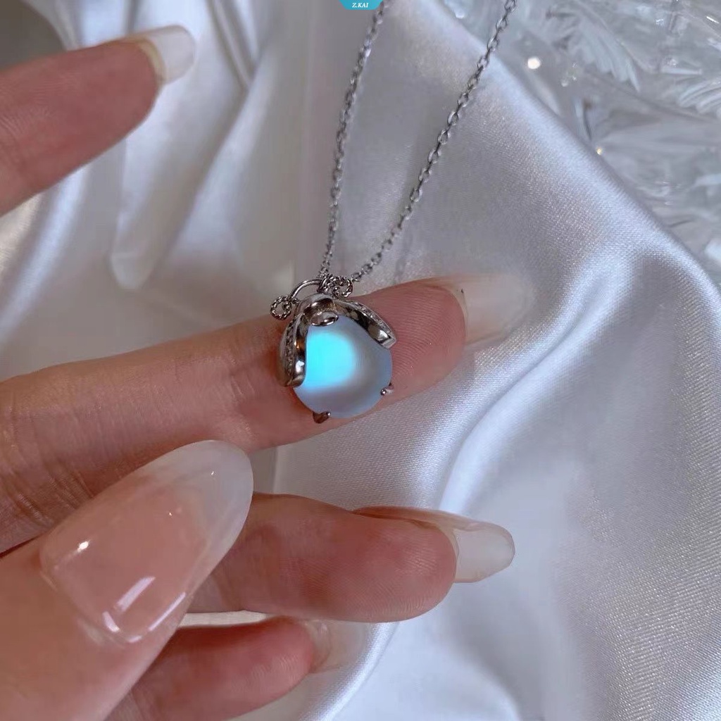 Kalung Kunang-Kunang Khusus Wanita Imitasi Moonstone Peri Liontin Perempuan Trendi Pesona Korea Veratile Klavikula Rantai Perhiasan [ZK]