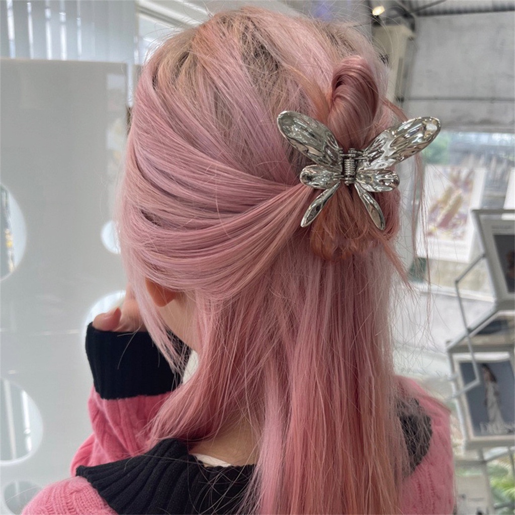 Gaya Korea Mini Logam Kupu-Kupu Rambut Cakar Manis Keren Hiasan Kepala Fashion Wanita 3D Aksesoris Rambut