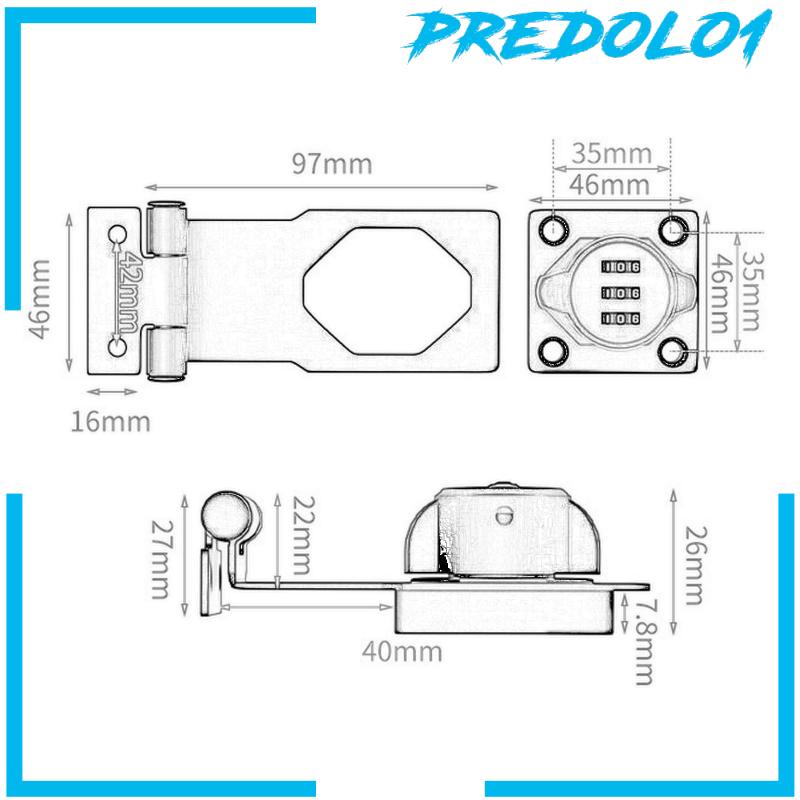 [Predolo1] Kunci Kombinasi 3digi Password Safety Lock File Cabinet Lock Bar Home