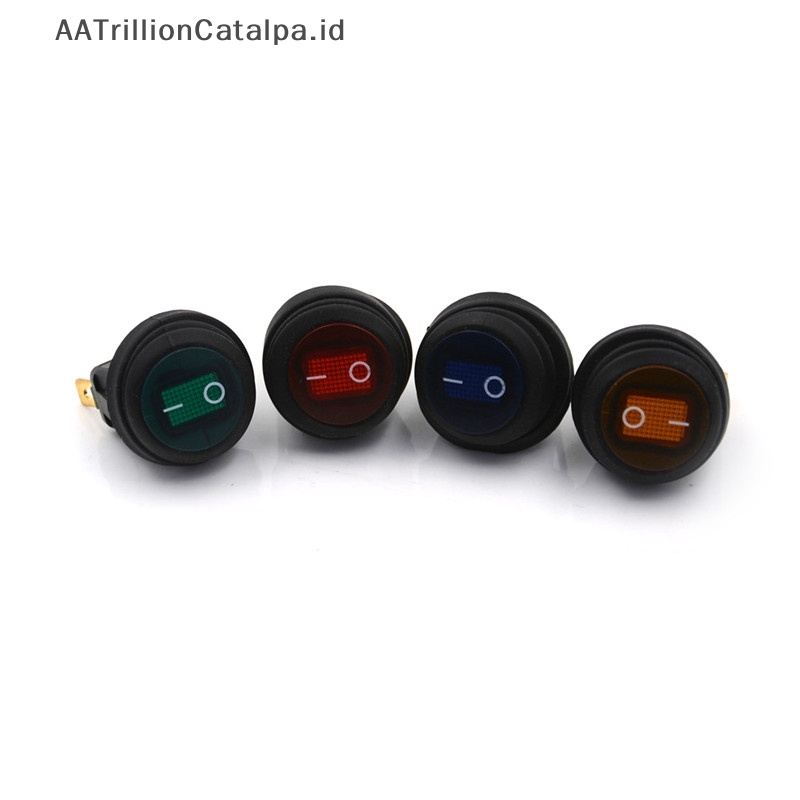 Aatrillioncatalpa Saklar Rocker Switch On /Off Bulat Anti Air Mobil Auto Boat SPST Marine 12V ID