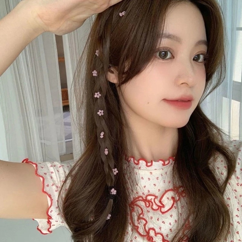 Fashion Jepit Rambut Rantai Bunga Untuk Wanita/ Peri Resin Rumbai Rambut Klip Dikepang Ikat Kepala/ Ponytail Hair Barrettes Aksesoris Hiasan Kepala